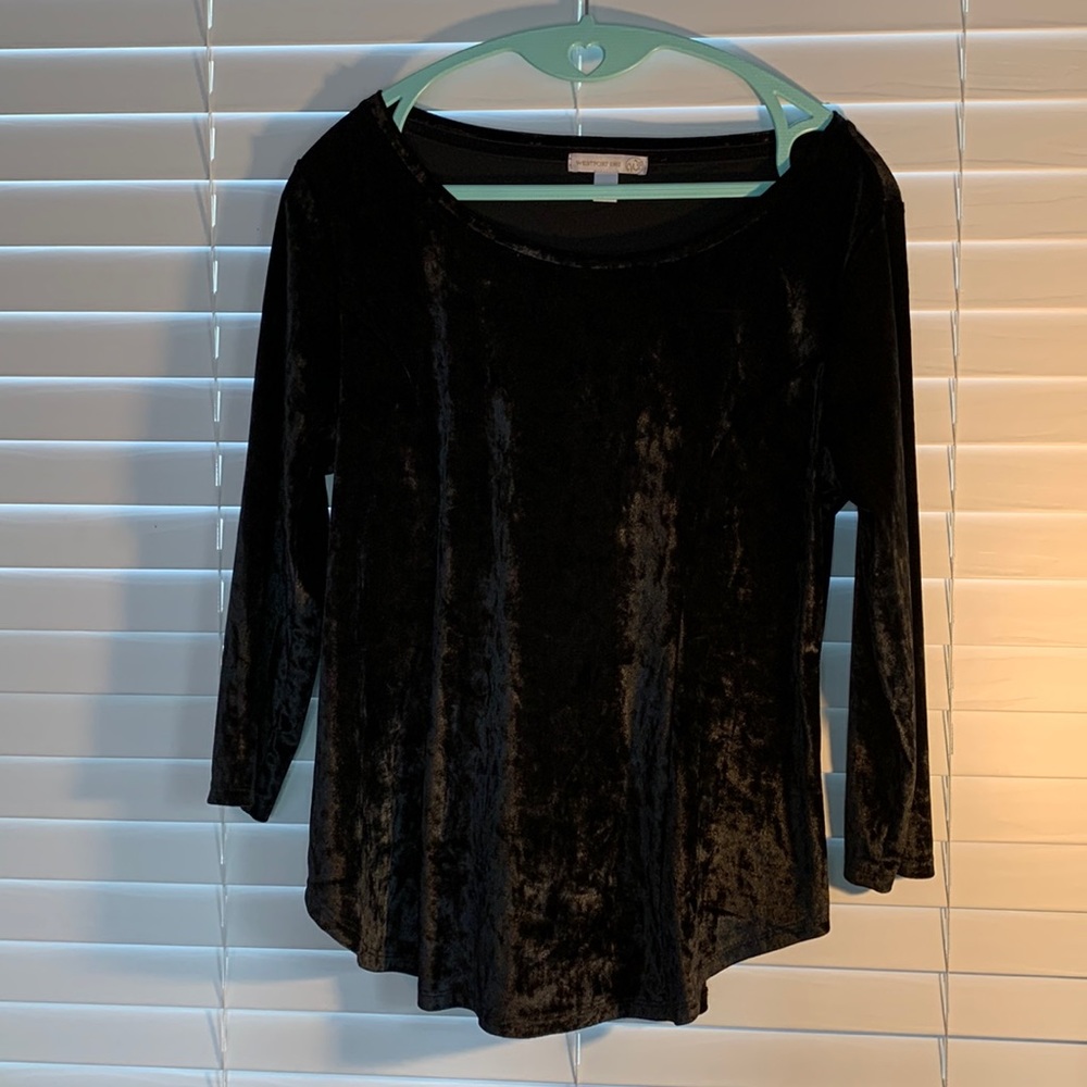 NWOT Westport 1962 Women’s Black 3/4 Sleeve Velvet S Great for Holiday Party!!!
